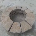Костровая чаша каменная большая круглая из гранитных блоков, 1 шт
